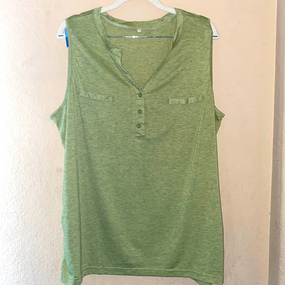 SLEEVELESS DRAWSTRING PLUS SIZE SHIRT 5XL